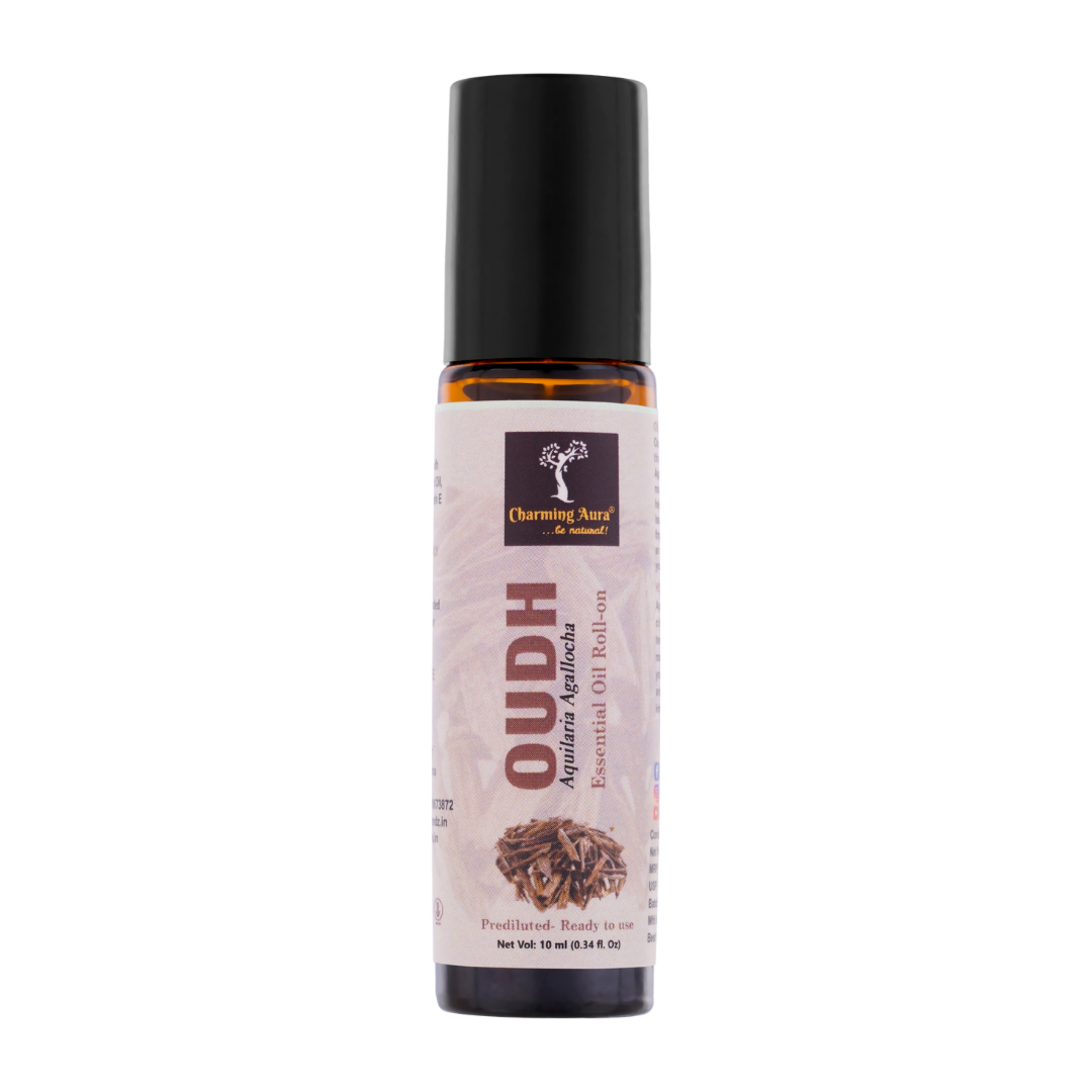 Huile essentielle d'Oudh | Roll-on | Prédiluée, prête à l'emploi | Soulagement du stress, Soins de la peau, Méditation, Yoga, Guérison Reiki, Parfum envoûtant | 10 ml |