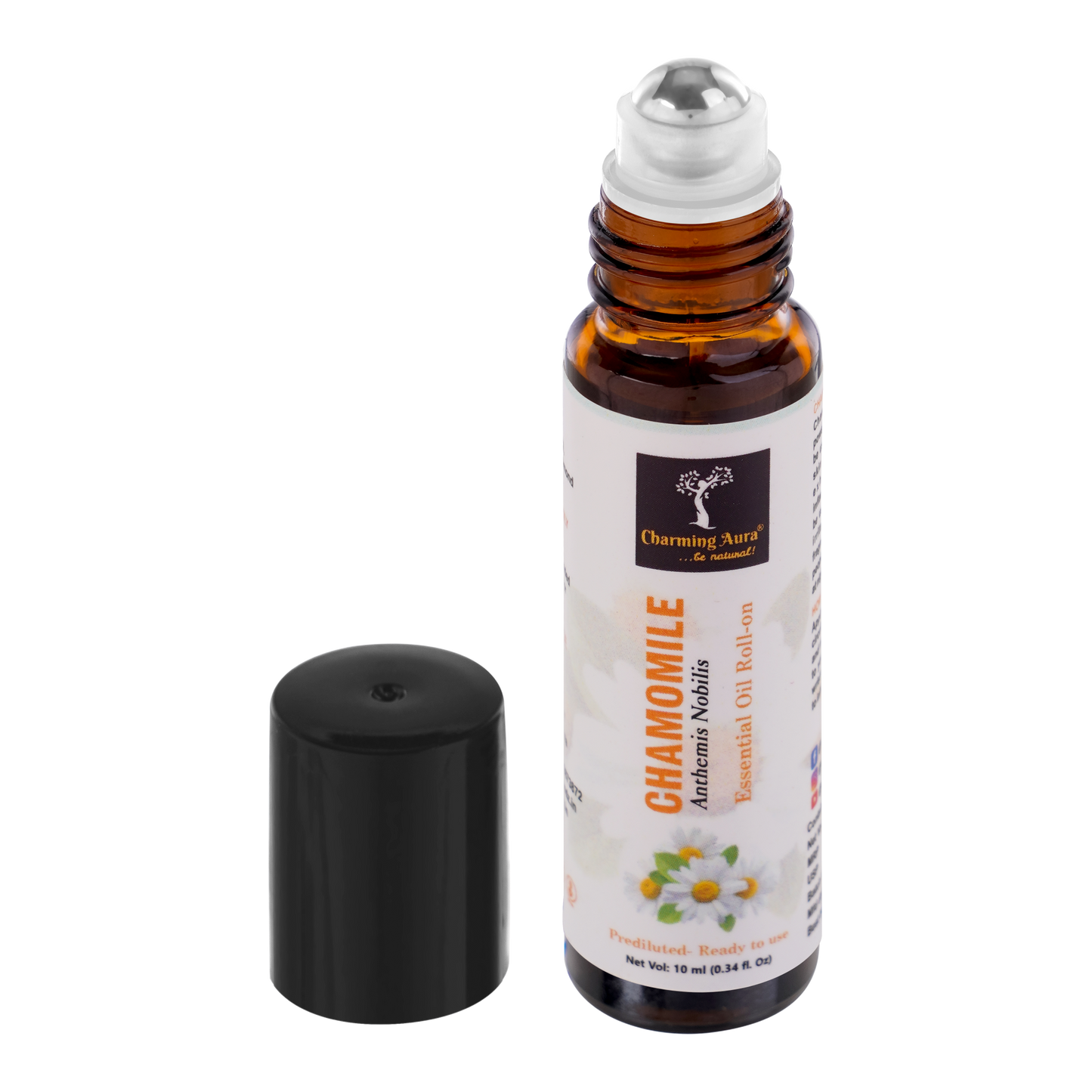 Huile essentielle de camomille | Roll-on | Prédiluée, prête à l'emploi | Soin de la peau, soulagement du stress, sommeil, méditation, concentration, problèmes respiratoires | 10 ml