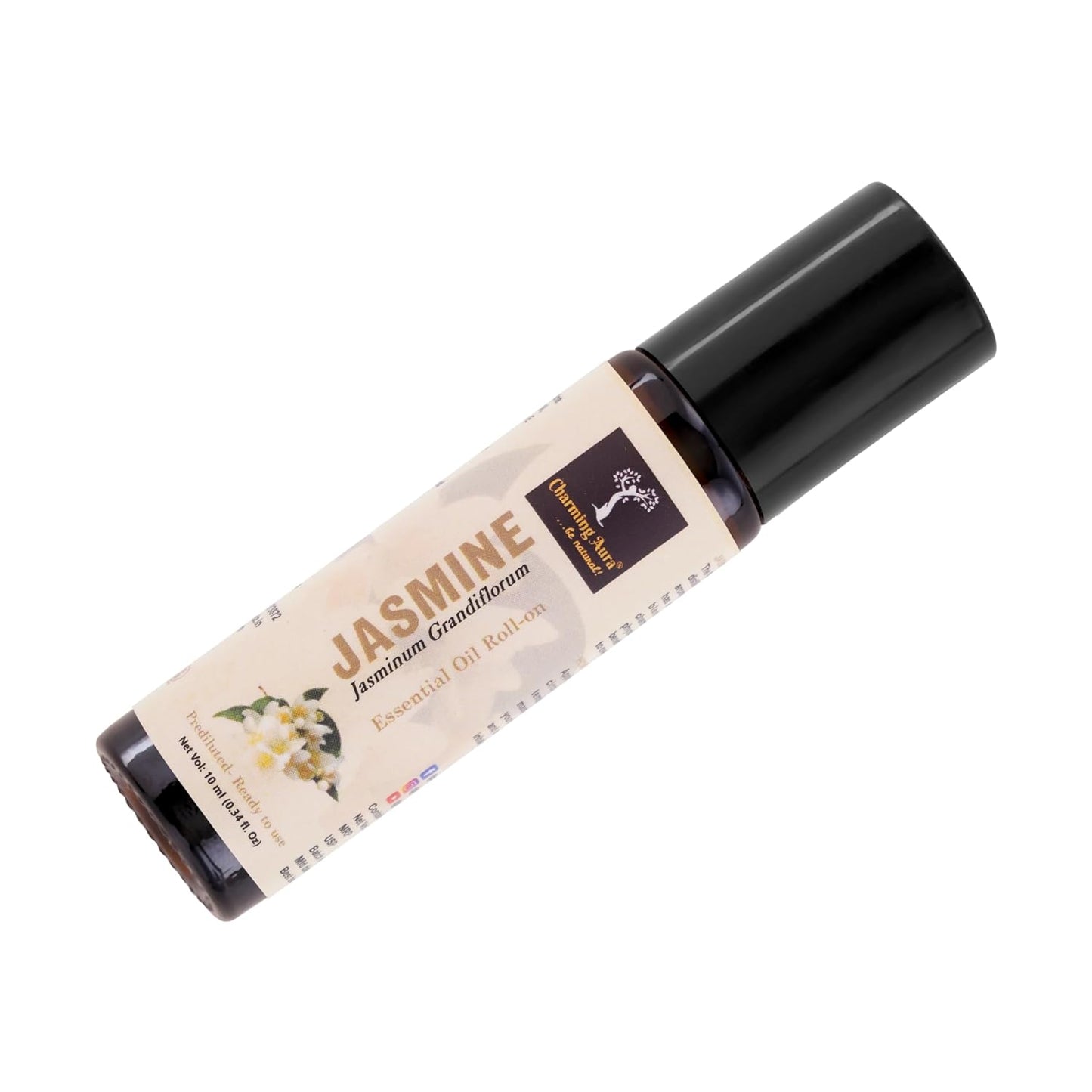 Huile essentielle de jasmin | Roll-on | Prédiluée, prête à l'emploi | Pour la peau, Puja, aromathérapie, soulagement du stress, sommeil et relaxation | 10 ml |