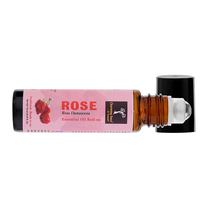 Huile essentielle de rose | Roll-on | Prédiluée, prête à l'emploi | Soulagement du stress, soins de la peau, méditation, yoga, guérison Reiki, rafraîchissement de l'humeur | 10 ml |