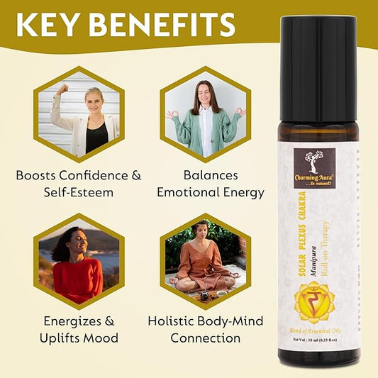 Solar Plexus Chakra (Manipura) Roll-on Therapy Oil (10ml) - Blend of pure & natural essential oils - Move Forward with Confidence