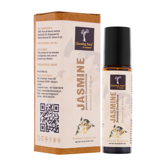 Jasmine Essential Oil | Roll-On | Prediluted- ready to use | for Skin, Puja, Aroma Therapy, Stress Relief, Sleep and Relaxation | 10ml |