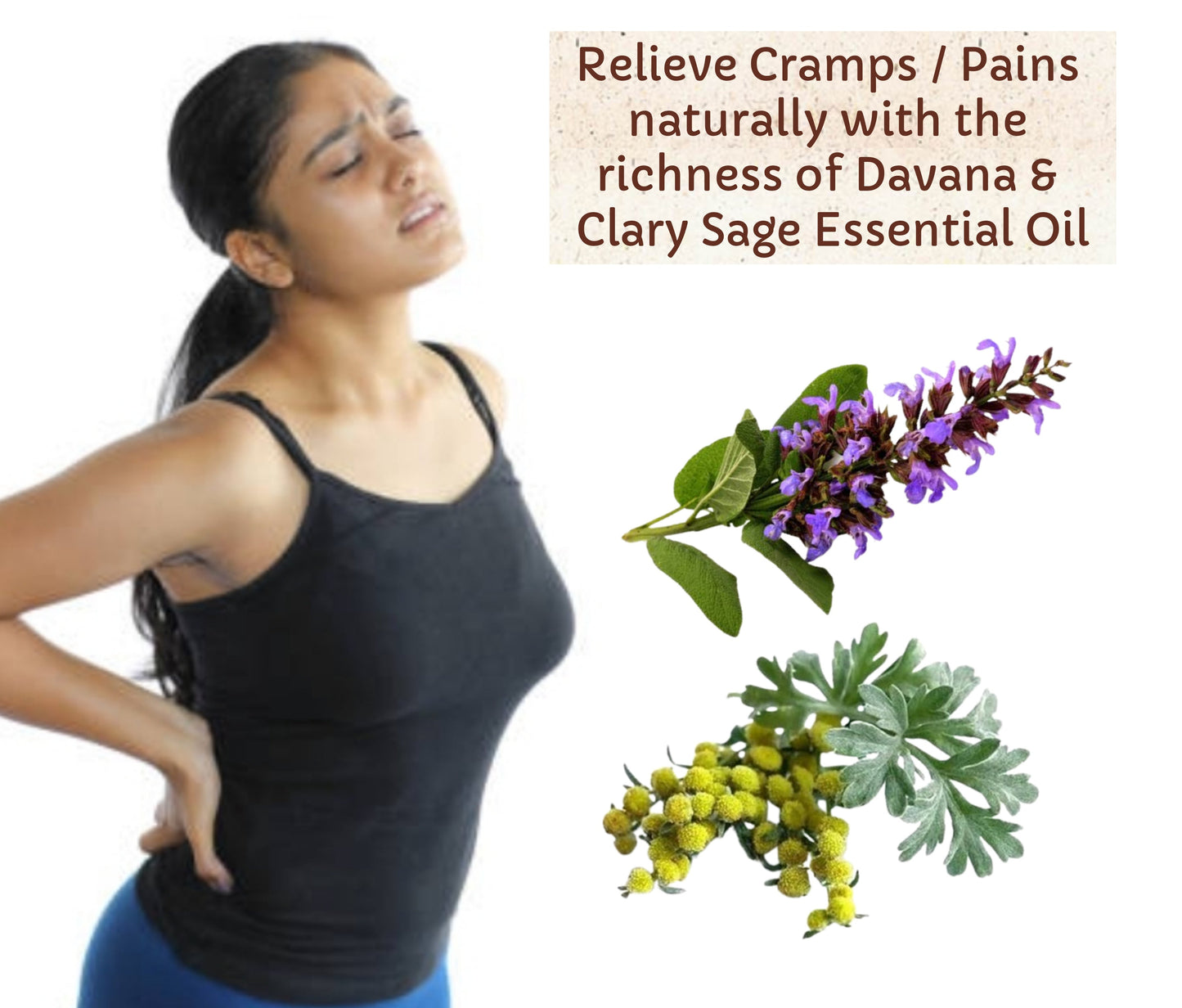 Cramps Relief Aromatherapy Roll-on for women | Blend of Pure & Natural Essential Oils | for Menstrual pain & Cramps relief | Eleviate Mood Swings | with richness of Clary Sage & Davana Oil - 10ml