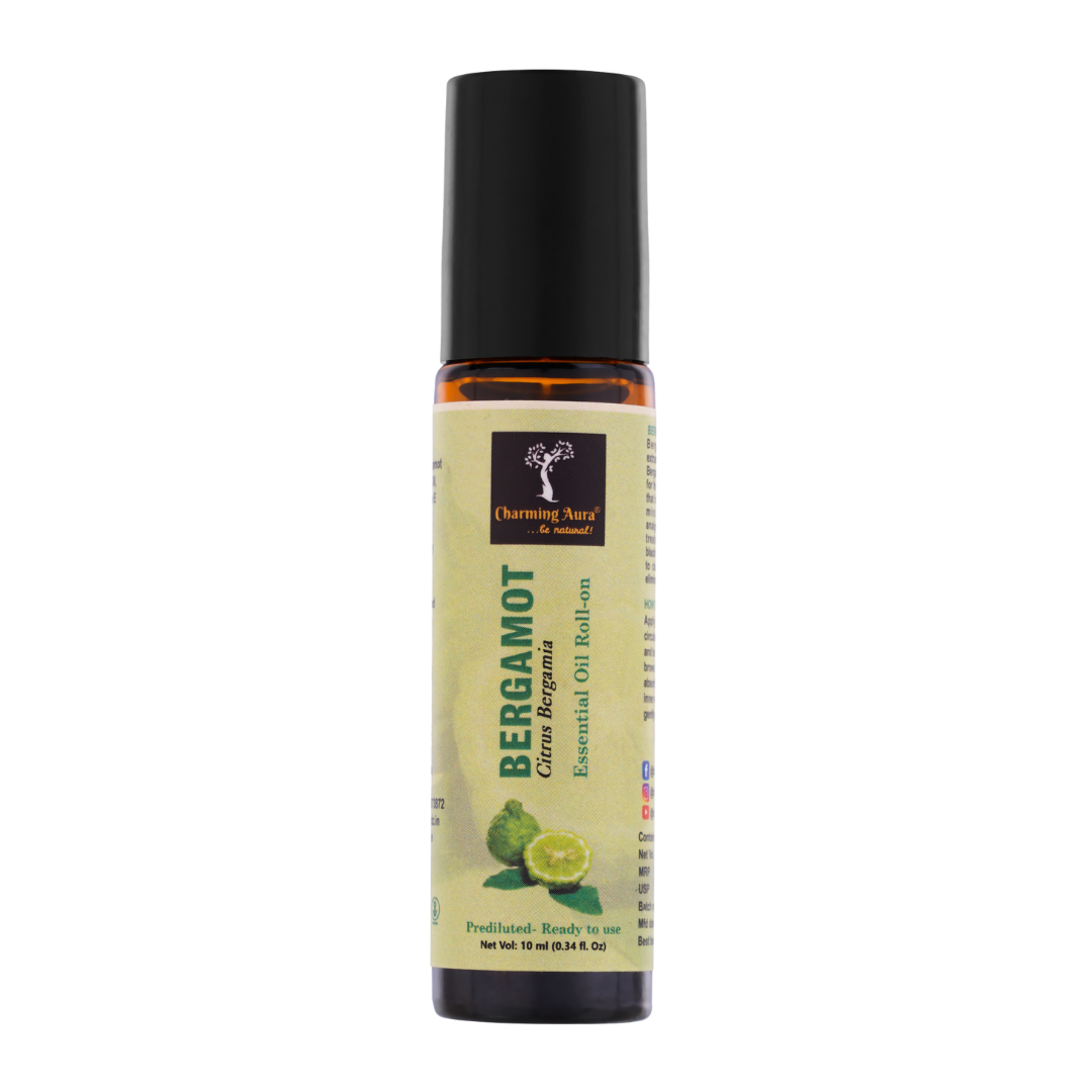 Bergamot Essential Oil | Roll-On | Prediluted ready to use | Combats Negative Emotions | Relieves from Cold & Flu | 10ml |