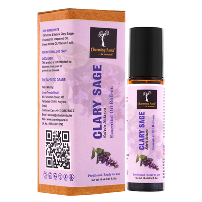 Ätherisches Muskatellersalbeiöl | Roll-on | für Hautpflege, Yoga, Meditation, Erfrischung, Reiki, Stressabbau | 10 ml | Vorverdünnt – gebrauchsfertig |