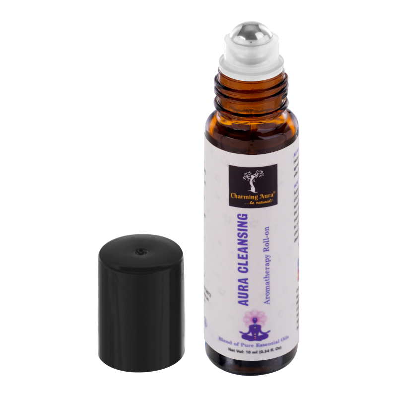 Aura Cleansing Aromatherapy Roll-on | Helps to remove negativity & spread positive, energetic vibe to clean your Aura | Miraculous blend of Pure Essential Oils by Charming Aura | 10ml |