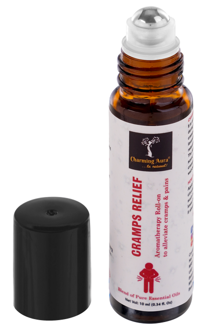 Cramps Relief Aromatherapy Roll-on for women | Blend of Pure & Natural Essential Oils | for Menstrual pain & Cramps relief | Eleviate Mood Swings | with richness of Clary Sage & Davana Oil - 10ml