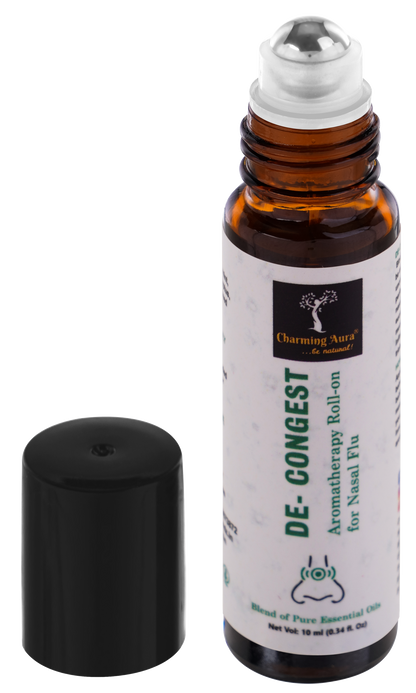 De- Congest Aromatherapy Roll-on | Blend of pure and natural essential oils | Clears Blocked Nose | Relieves from Cold | Easy to Use | 10 ml