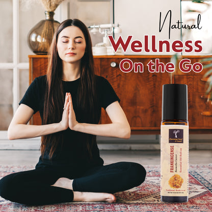 Huile essentielle d'encens | Roll-on | Prédiluée, prête à l'emploi | Pour soulager le stress, les soins de la peau, la méditation, le yoga, la guérison Reiki, l'équilibrage des chakras | 10 ml |