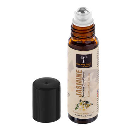 Jasmine Essential Oil | Roll-On | Prediluted- ready to use | for Skin, Puja, Aroma Therapy, Stress Relief, Sleep and Relaxation | 10ml |