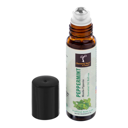 Peppermint Essential Oil | Roll-On | Prediluted ready to use | for Stress relief, Skin Care, Meditation, Headache Relief, Concentration | 10ml