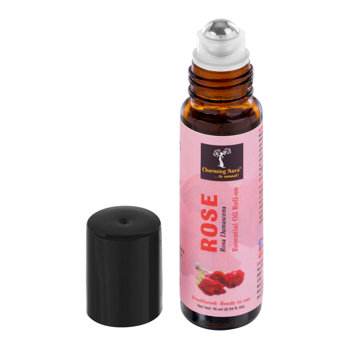 Rose Essential Oil | Roll-On | Prediluted ready to use | for Stress relief, Skin Care, Meditation, Yoga, Reiki healing, Mood Freshener | 10ml |