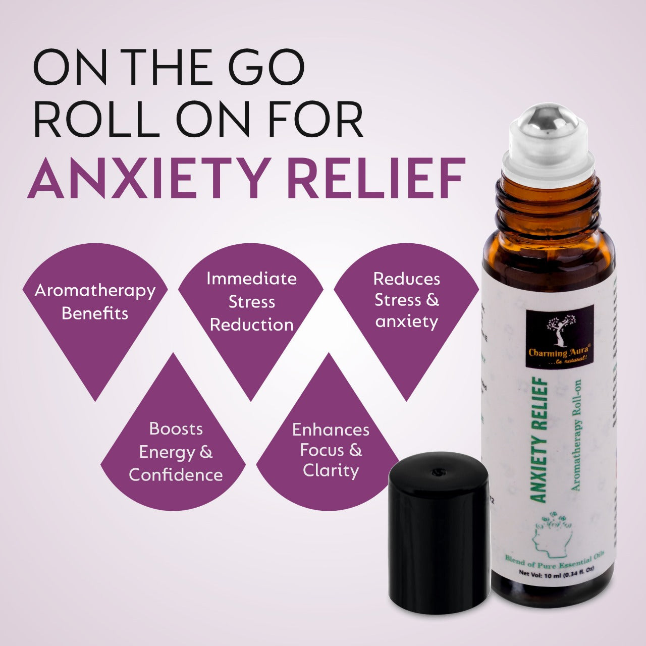 Anxiety Relief Essential Oils Blend | Roll-on | Relieving Anxiety and Promoting Relaxation | Sound Sleep | Crafted by Professional Aromatherapists