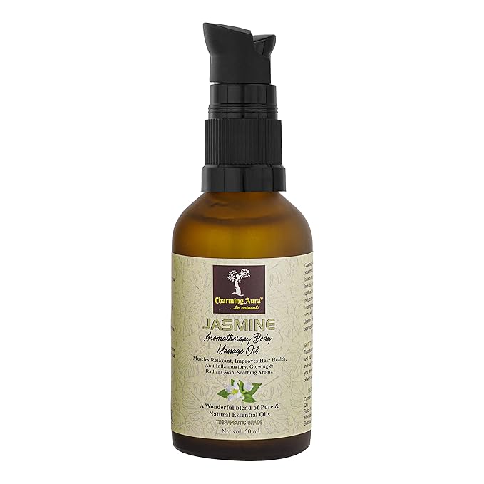 Huile de massage aromathérapie au jasmin - Détend les muscles, antibactérienne, arôme apaisant - 50 ml