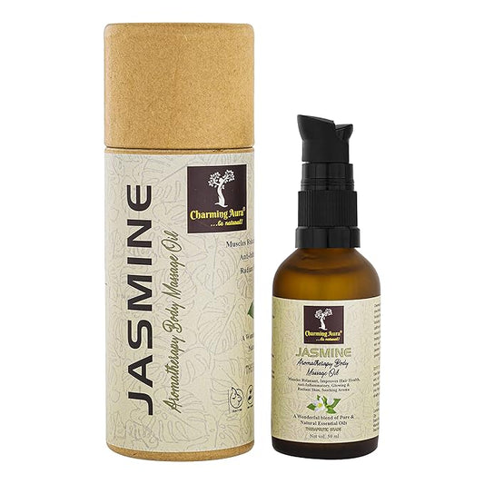 Huile de massage aromathérapie au jasmin - Détend les muscles, antibactérienne, arôme apaisant - 50 ml
