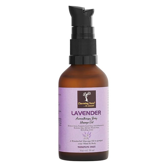 Huile de massage aromathérapie à la lavande - Hydratante, apaisante, relaxante, favorise le bien-être, équilibre l'esprit et le corps, favorise un bon sommeil - 50 ml