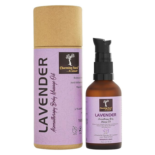 Huile de massage aromathérapie à la lavande - Hydratante, apaisante, relaxante, favorise le bien-être, équilibre l'esprit et le corps, favorise un bon sommeil - 50 ml