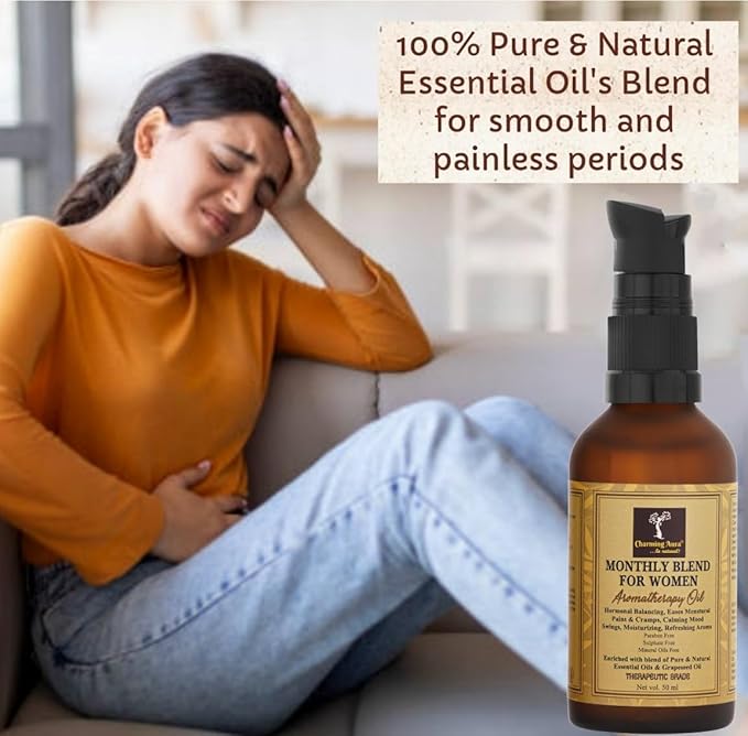 Monthly Blend for Women- Hormonal Balancing, Calming Mood Swings, Menstrual Pains & Cramps, with richness of Davana Oil & Clary Sage Oil
