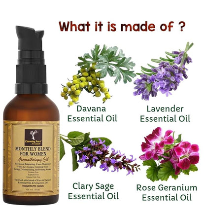 Monthly Blend for Women- Hormonal Balancing, Calming Mood Swings, Menstrual Pains & Cramps, with richness of Davana Oil & Clary Sage Oil