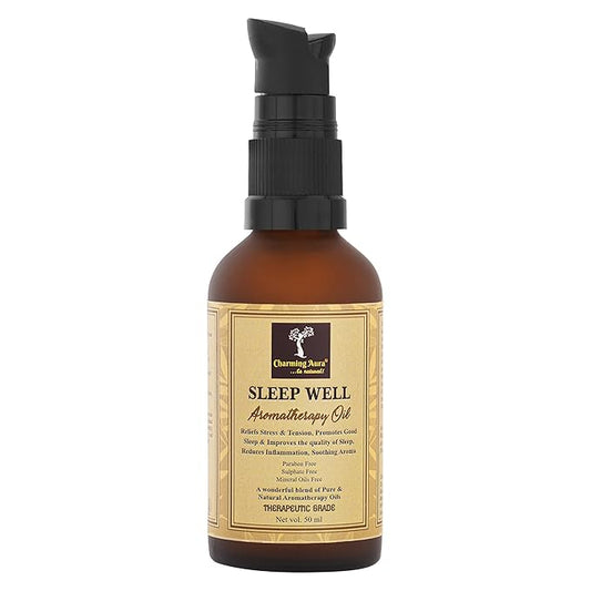 Huile d'aromathérapie Sleep Well - Favorise un bon sommeil, est relaxante, réduit le stress et les tensions, apaise l'esprit et le corps, hydrate et apaise - 50 ml