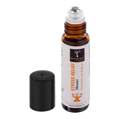 Stress Relief Aromatherapy Roll-on | Blend of pure & natural Essential Oils by Charming Aura | Relieves Stress & Creates sense of relaxation | 10ml | Crafted by Certified Aromatherapists