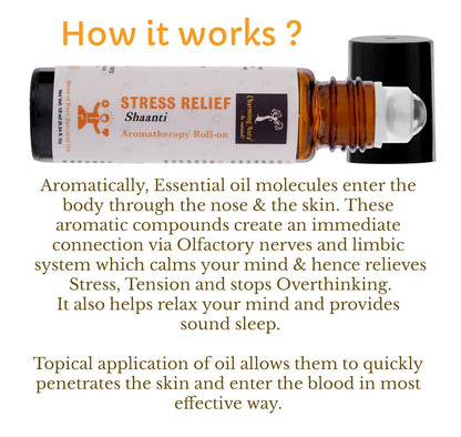 Stress Relief Aromatherapy Roll-on | Blend of pure & natural Essential Oils by Charming Aura | Relieves Stress & Creates sense of relaxation | 10ml | Crafted by Certified Aromatherapists