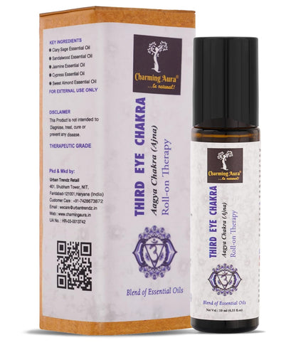 Third Eye Chakra (Aagya Chakra-Ajna) Roll-on Therapy Oil- Blend of Pure & Natural Essential Oils, Foster Mindfulness & Intuitions- 10ml